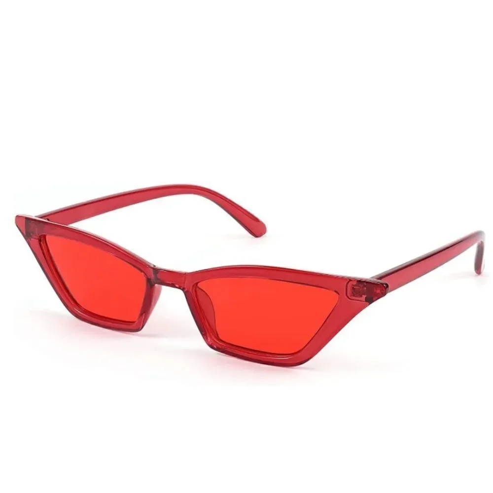 Transparent Red Vintage Small Cat Eye sunglasses